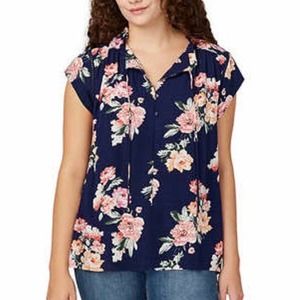 Buffalo Women’s Flutter Sleeve Floral Top, NWT, Size L